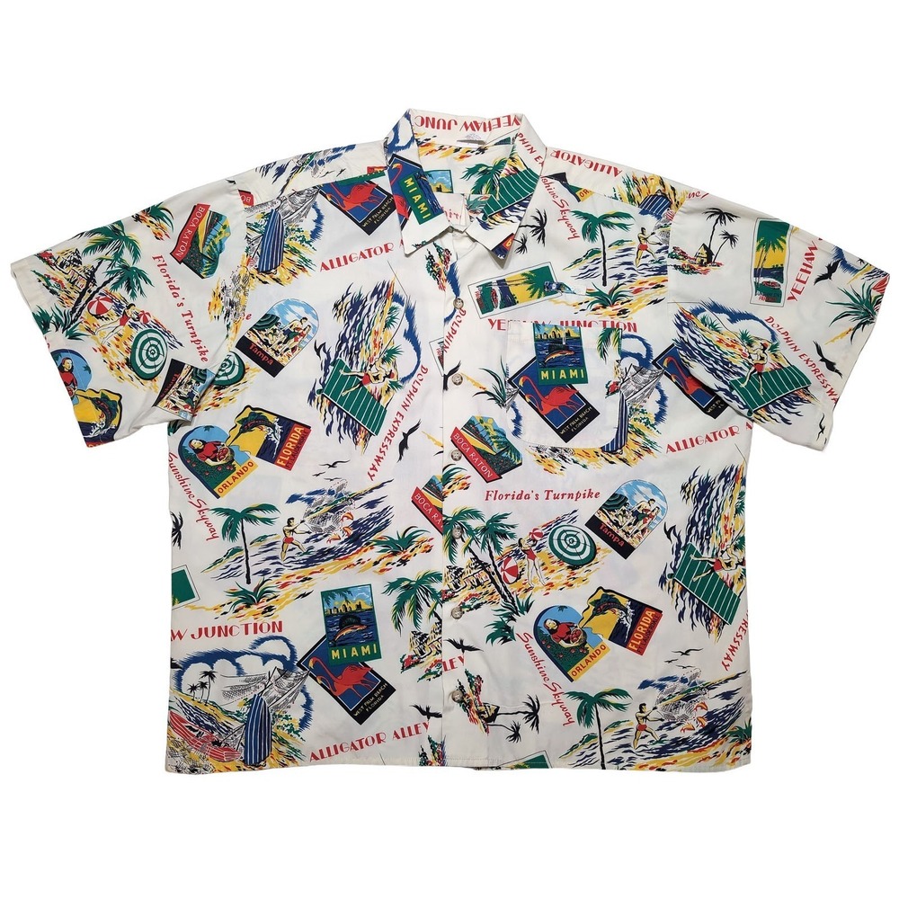Vintage FLORIDA TURNPIKE Hawaiian Shirt Uniform Angelica Miami Orlando Men's XL